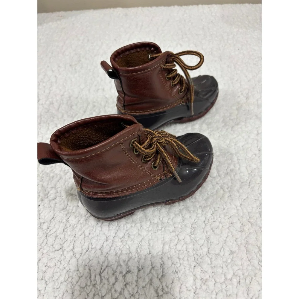 Josmo 8 Brown Black Duck Boots Kids Toddler Casual Vintage Waterproof‎ Shoes